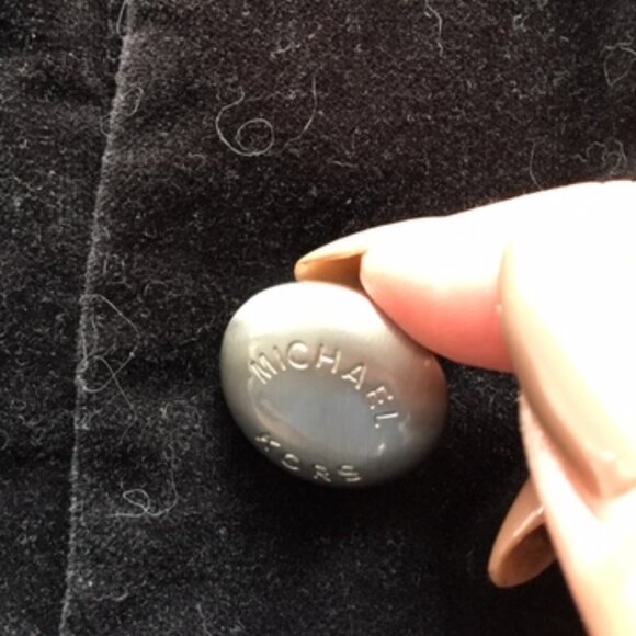 NWOT! Michael Kors Black military style velvet jacket with silver buttons xs - Picture 9 of 12